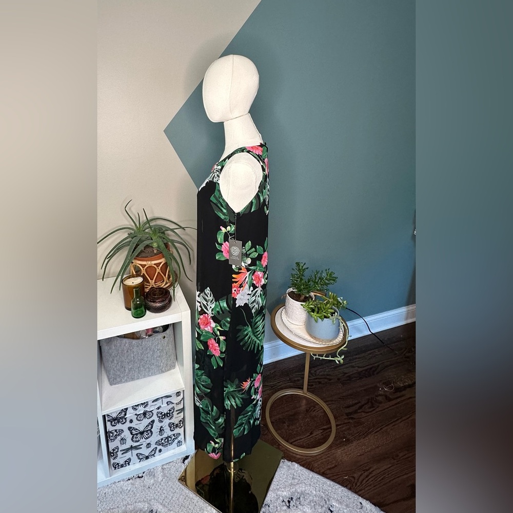 Floral Sheer Overlay Maxi Dress PXS Havana Rich Black Autumn Wedding Guest NWT - Picture 4 of 13